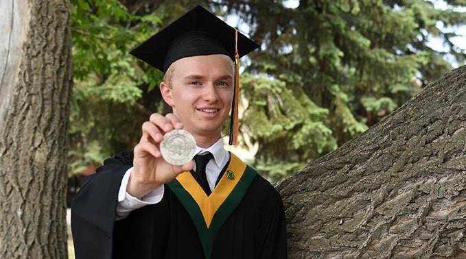 Nathaniel and his President's medal