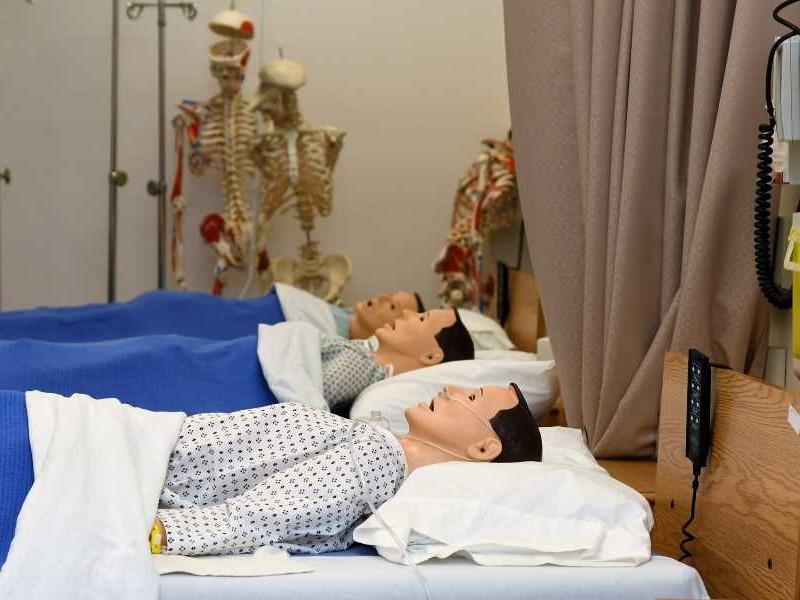 Nursing lab set up with models