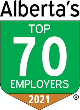 Alberta's Top 70 Employer graphic. 