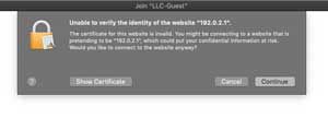 Security alert on Mac