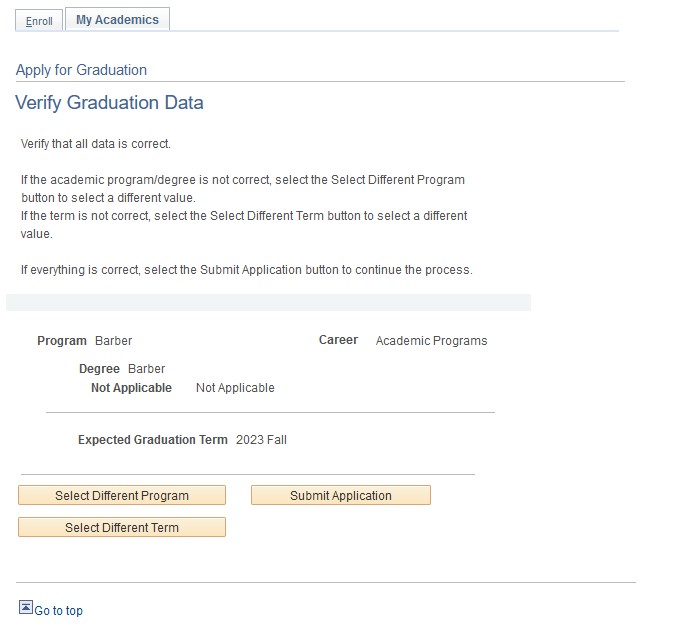 verify grad data screenshot